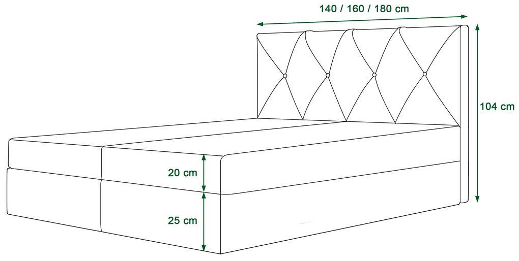 Manželská posteľ Boxspring 140 cm Athena (svetlomodrá) (s matracom a úložným priestorom). Vlastná spoľahlivá doprava až k Vám domov. 1046357