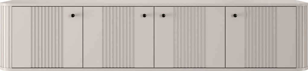 Závesný TV stolík Vespera 4D 187 cm - kašmírová / čierna