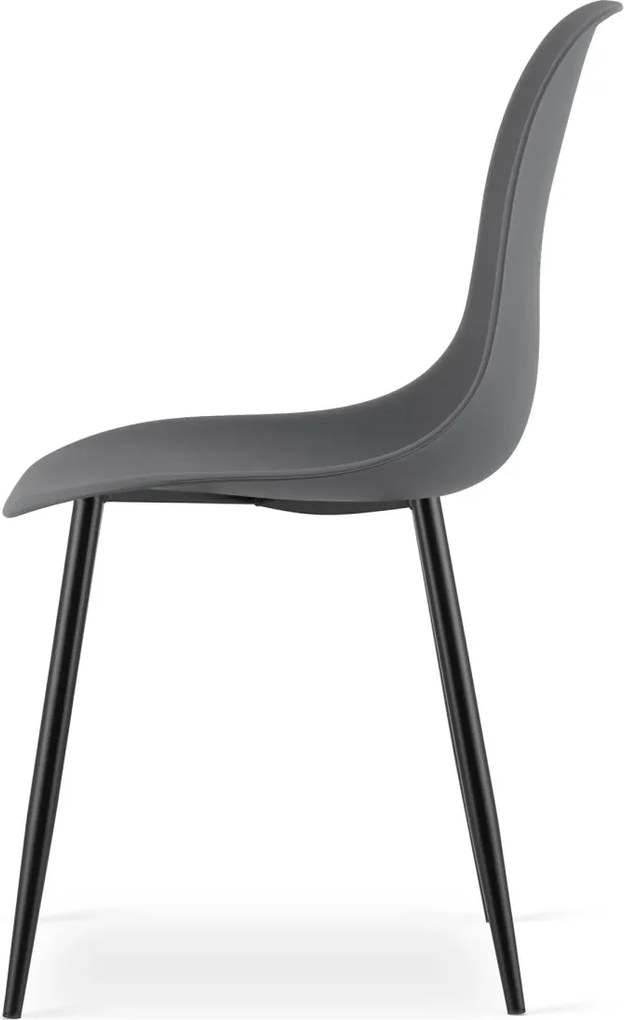 Tmavosivá stolička OSAKA s čiernymi nohami
