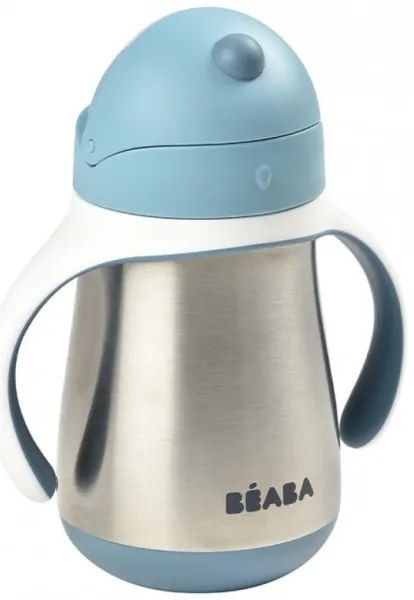 Beaba - Termoizolačný hrnček so slamkou 250 ml modrá