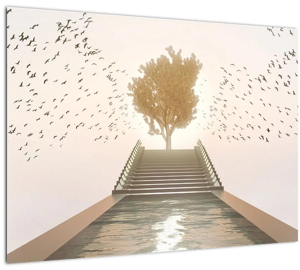 Sklenený obraz - Most do neznáma (70x50 cm)