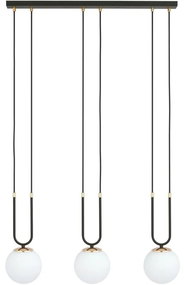 Luster na lanku GLAM 3xE14/10W/230V čierna