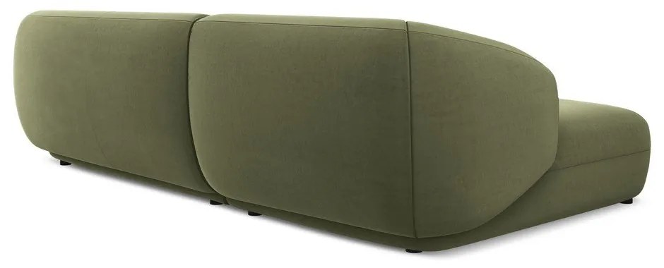 Zelená zamatová rohová pohovka (ľavý roh) Moana – Makamii
