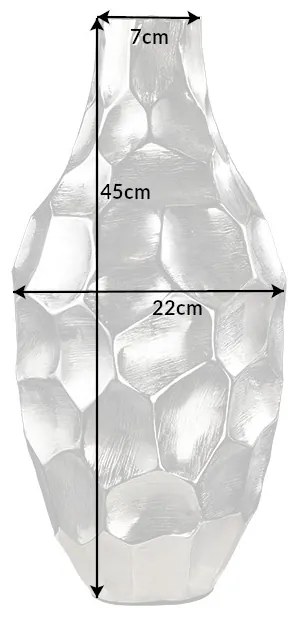 Váza Arga Orient 45cm strieborné prevedenie