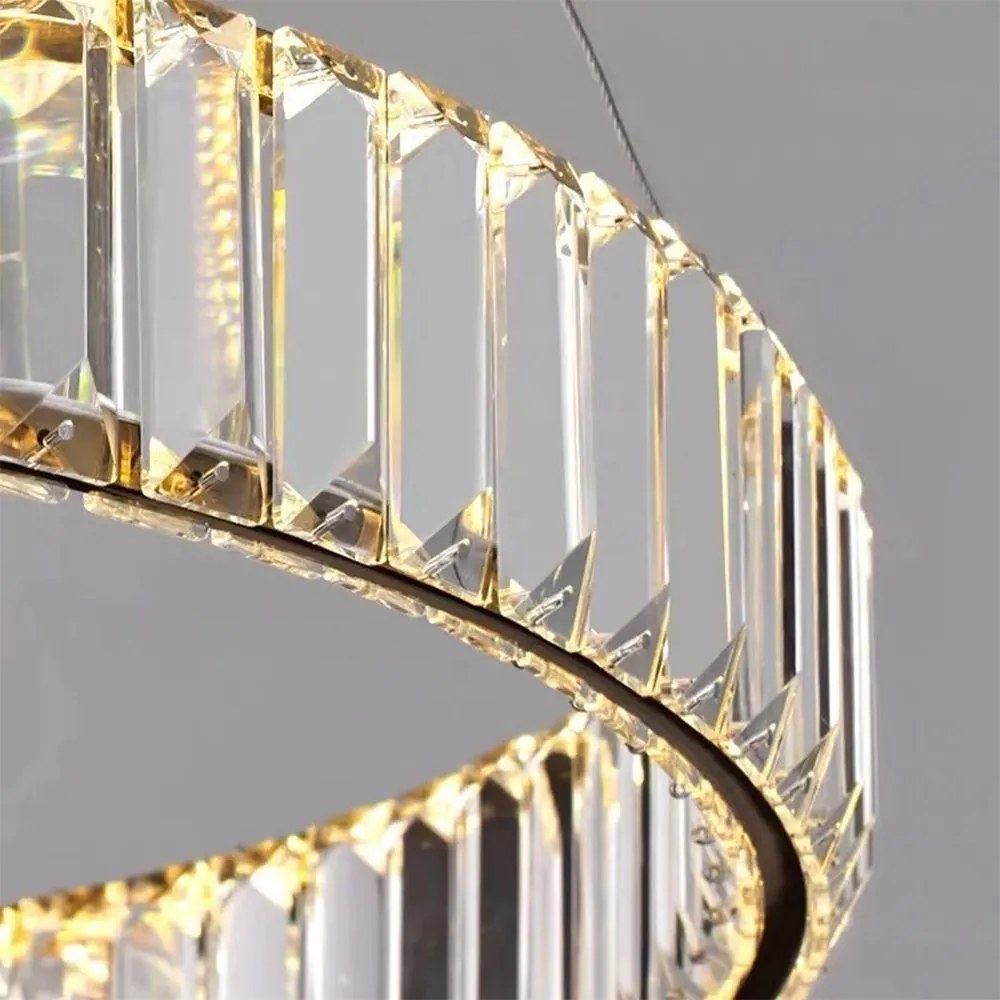 Toolight Toolight, LED krištáľová závesná lampa APP982-CP, strieborná, OSW-03641