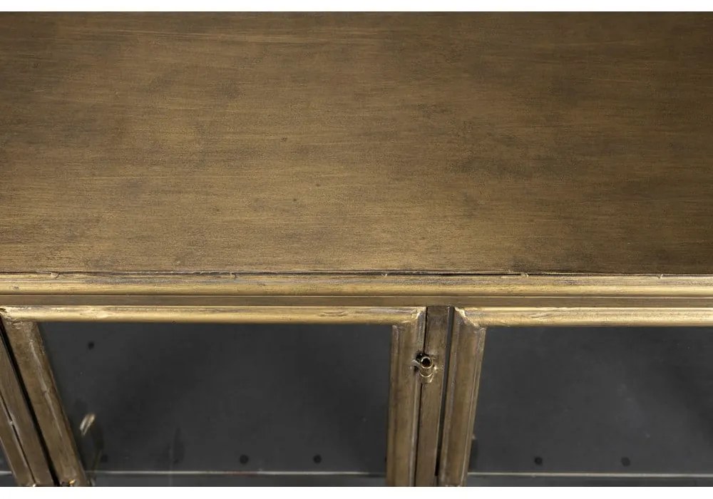 Kovová vitrína v zlatej farbe 100x80x38, 5 cm Gertlush – Dutchbone