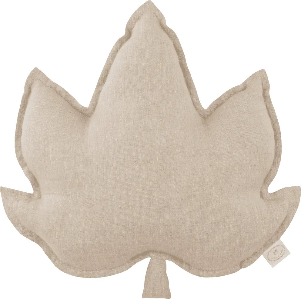 Ľanový vankúš javorový list prírodný 43x43 cm