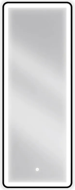 Mexen Coro podsvietené kúpeľňové zrkadlo 45 x 120 cm, LED 6000K, proti zahmlievaniu, čierny rám - 9817-045-120-611-70