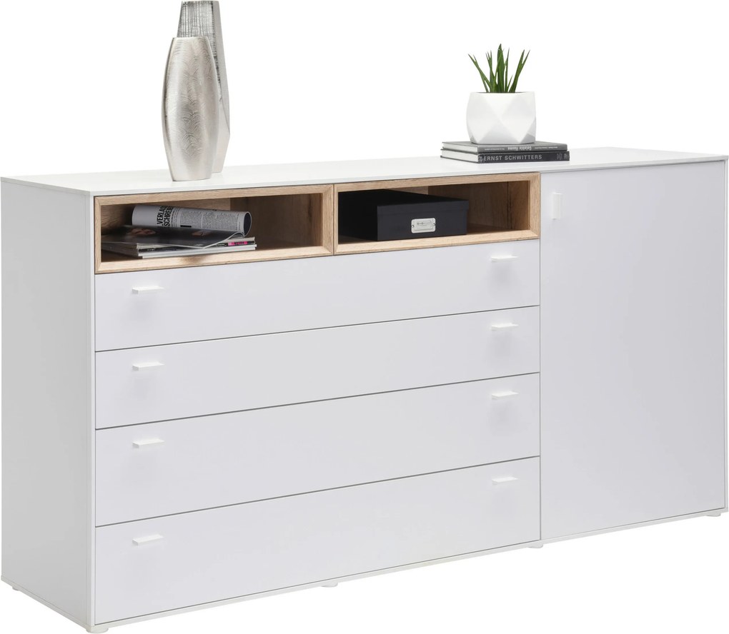 XXXLutz KOMODA, biela, farba duba, 180,4/92,8/43 cm Hom`in - Komody - 000003000704