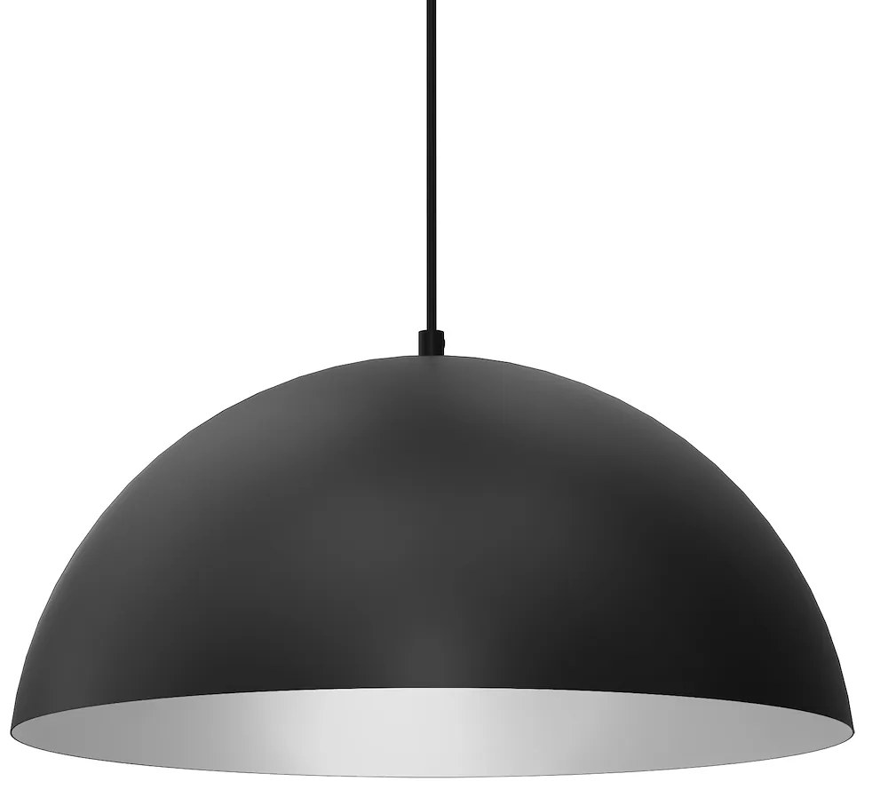 Závesné svietidlo Beta, 1x biele/čierne kovové tienidlo, (fi 45cm), b