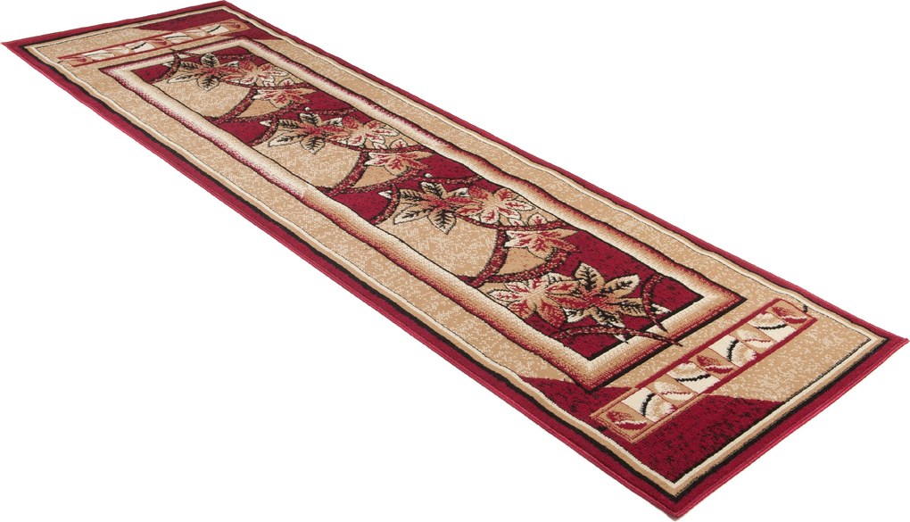 Červený obdĺžnikový koberec ATLAS PP 1912B – nízky vlas Rozmer: 100x250 cm
