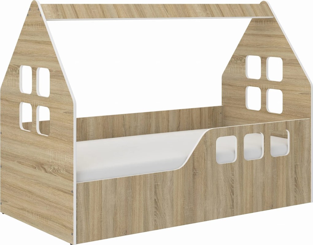 Wooden Toys Detská posteľ DOMEK SONOMA 160x80 (pravá)