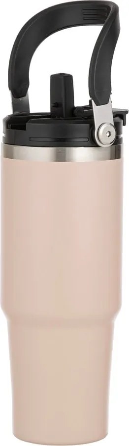 Béžová cestovná fľaša z nehrdzavejúcej ocele 1 l Eco – Ladelle