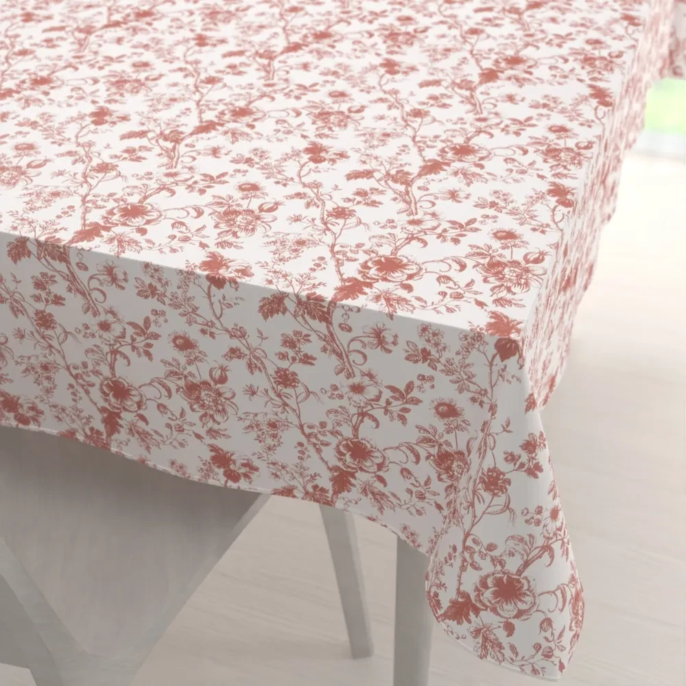 Biante Bavlnený obdĺžnikový obrus Sandra SA-640 Lososové kvety na bielom 80x120 cm