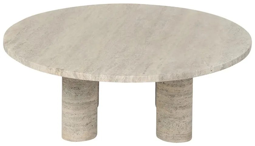 Béžový kamenný okrúhly konferenčný stolík ø 75 cm Volos – Blomus
