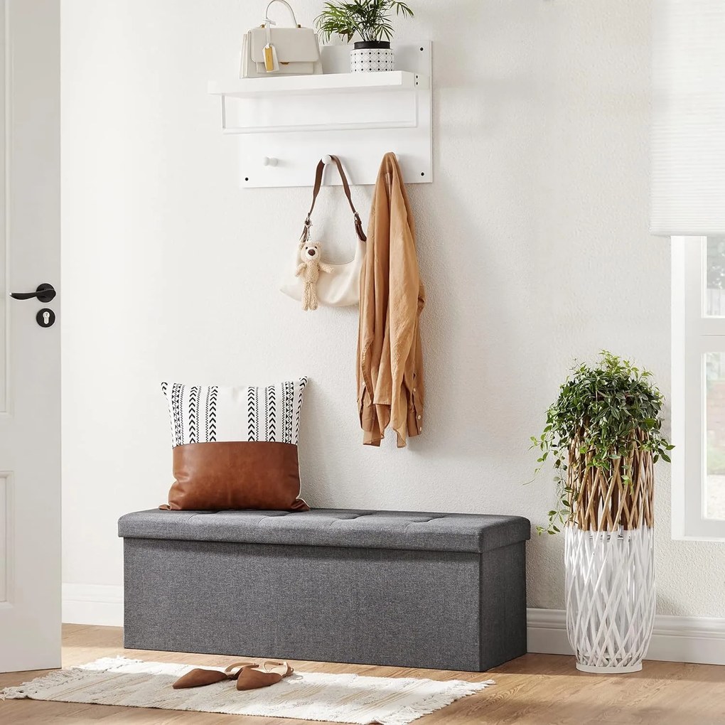 Taburet s úložným priestorom OTTOMAN 110x38 cm, tmavo sivý