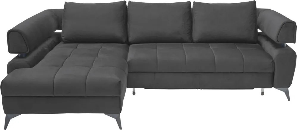 Rohová sedacia súprava Paris, antracitová látka, ľavý roh