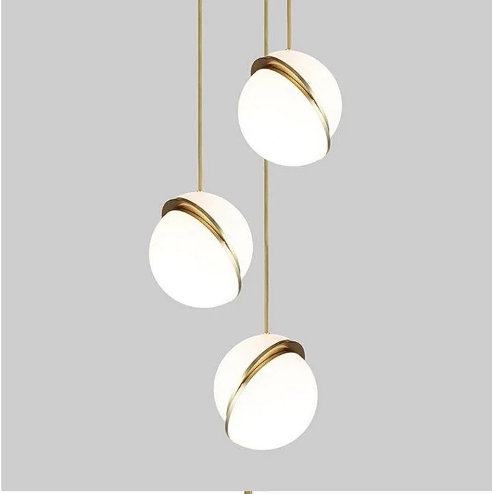 Toolight Toolight, závesná stropná lampa akrylová guľa 1xE27 APP481-1CP, biela-zlatá, OSW-00598