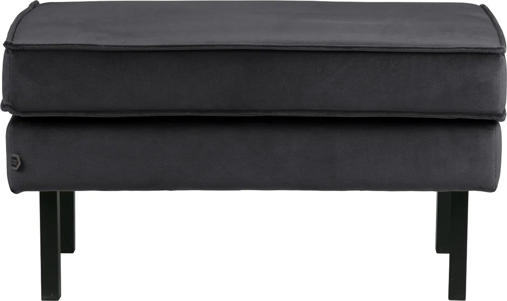 BePureHome Rodeo zamatový ottoman - Tmavosivá