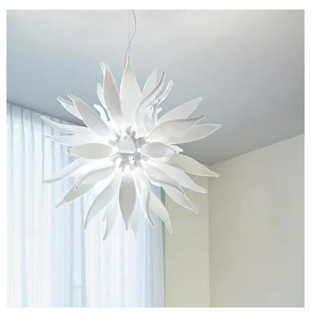 Ideal Lux - LED Luster na lanku LEAVES 12xG9/3W/230V pr. 80 cm biela