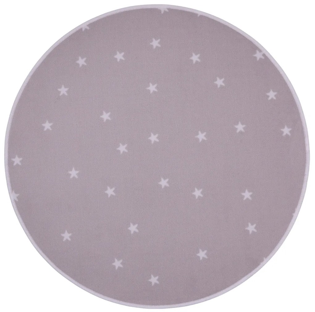 Vopi koberce Kusový detský koberec Hviezdičky ružové kruh - 80x80 (priemer) kruh cm