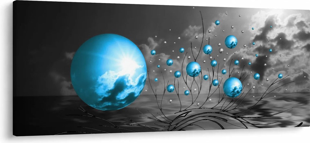 Obraz svetlo modrých gulí (120x50 cm)