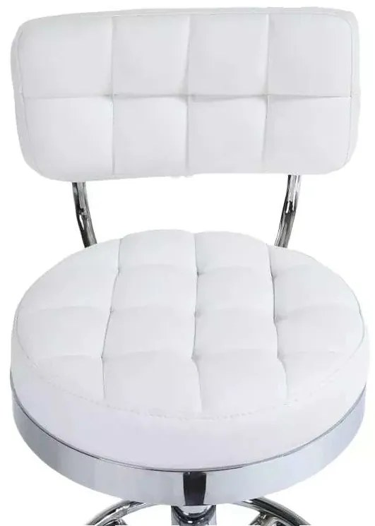 LuxuryForm DESIGN Stolička LEON na striebornej základni s kolieskami - biela