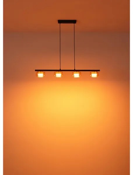 Globo 16055-4HG - LED Luster na lanku HIGGINS 4xGX53/6W/230V dymová/hnedá