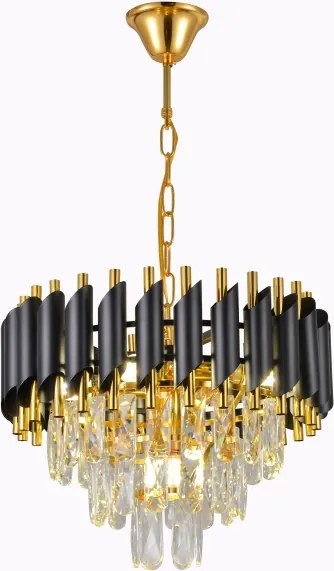 Brilagi - Závesný luster na reťazi ECLIPSE 5xE14/10W/230V priemer 38 cm čierna/zlatá
