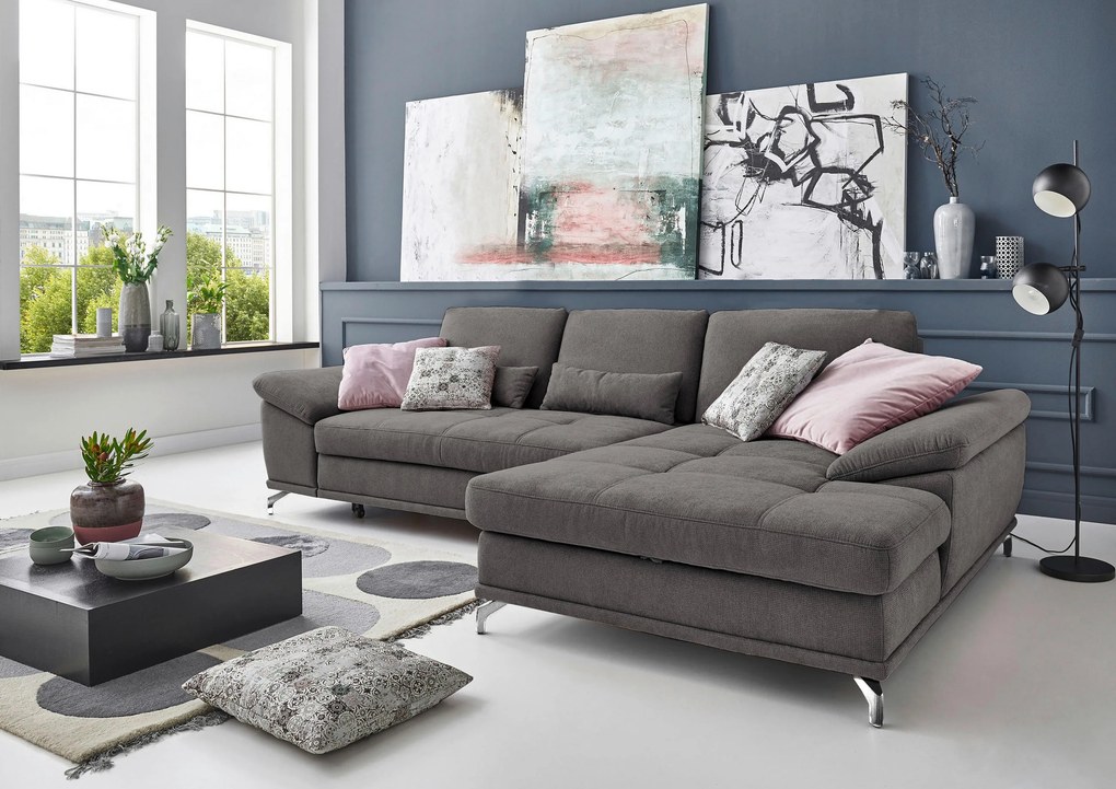 XXXLutz ROHOVÁ SEDAČKA, textil, sivá Sit & More - Sedačky - 000144005505