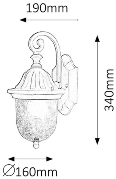 Rabalux 8388 - Vonkajšie nástenné svietidlo SYDNEY 1xE27/60W/230V