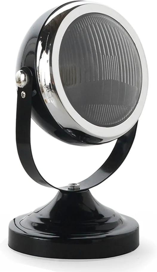 Čierna stolová lampa s detailmi v striebornej farbe Geese Mic