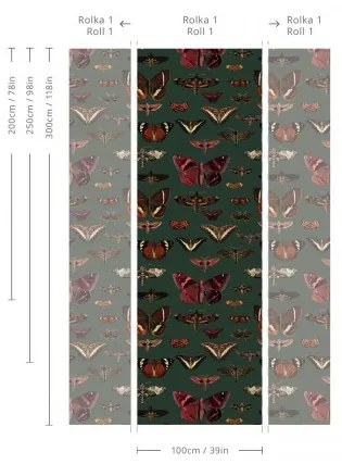 WALLCOLORS Butterflies Vert Wallpaper - tapeta POVRCH: Wallstick