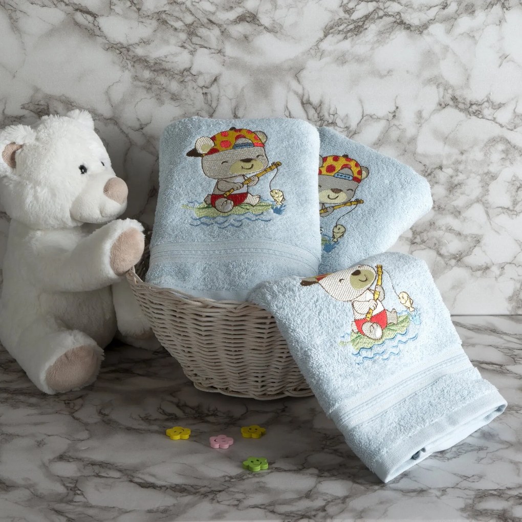 DETSKÝ BAVLNENÝ UTERÁK BABY51 50X90 CM MODRÁ