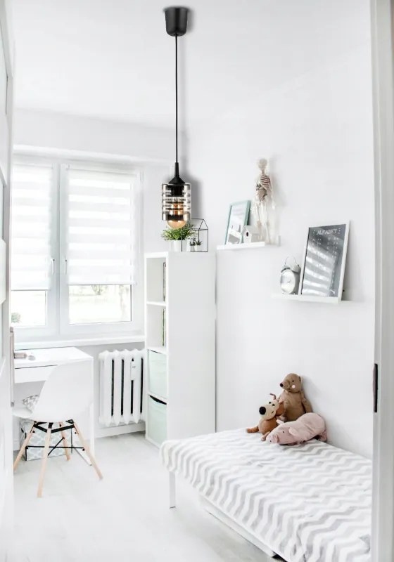 Závesné stropné svietidlo / luster LED E27, nastaviteľné 0–100 cm, sklenené tienidlo