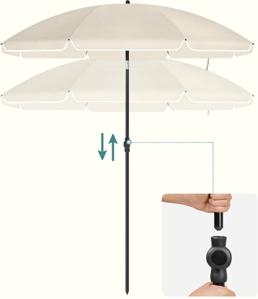 Slnečník SOLARA, Ø200cm, béžová SongmicsHome