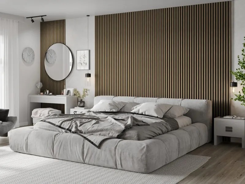 Mexen Lam-F, akustické stenové lamely 275 × 30 cm, plstený podklad 8 mm, technická dyha, orech ľanový, S105-275307-3015-015