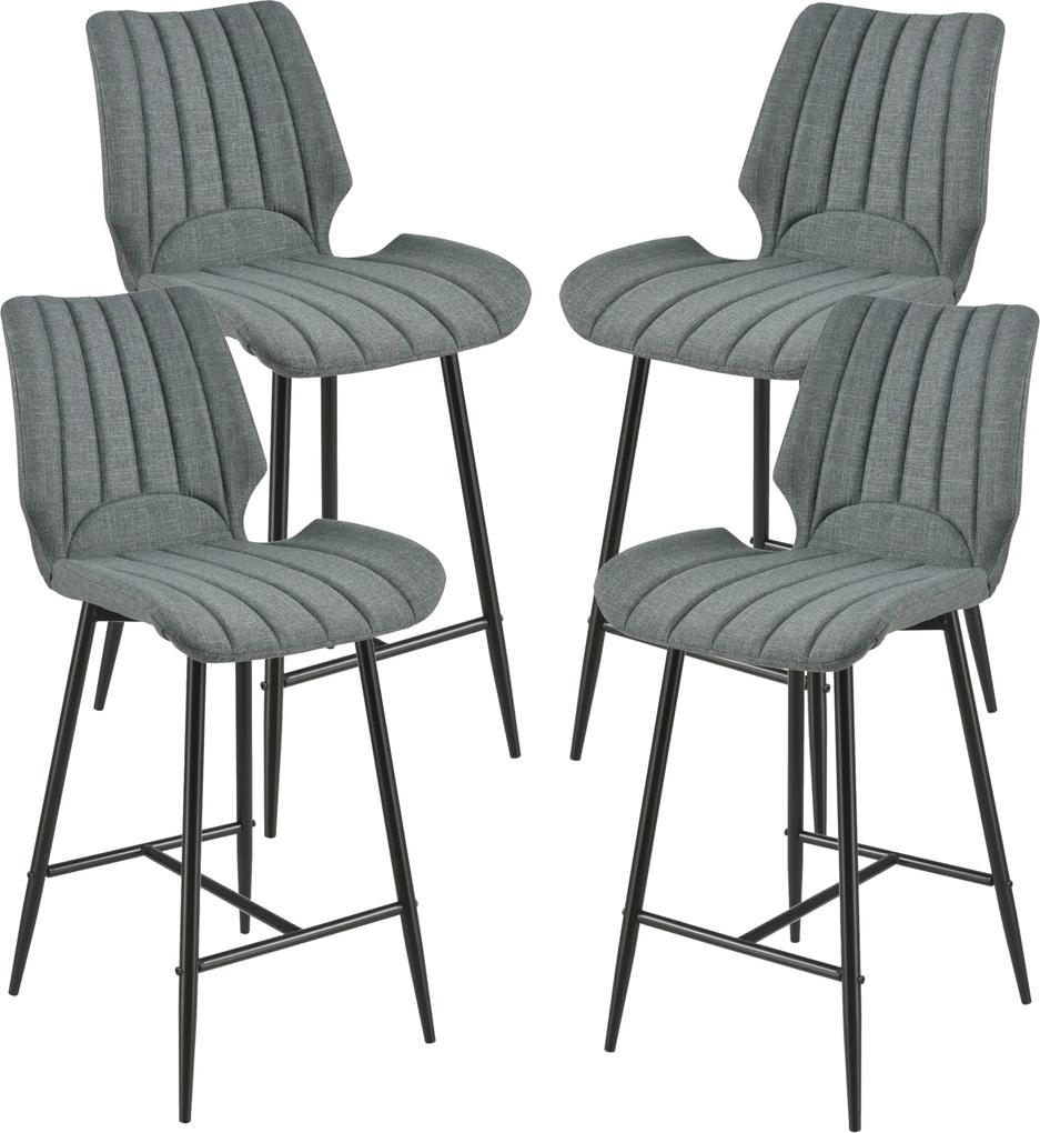 [en.casa] Barová stolička 4 x AACM-9034 - textil