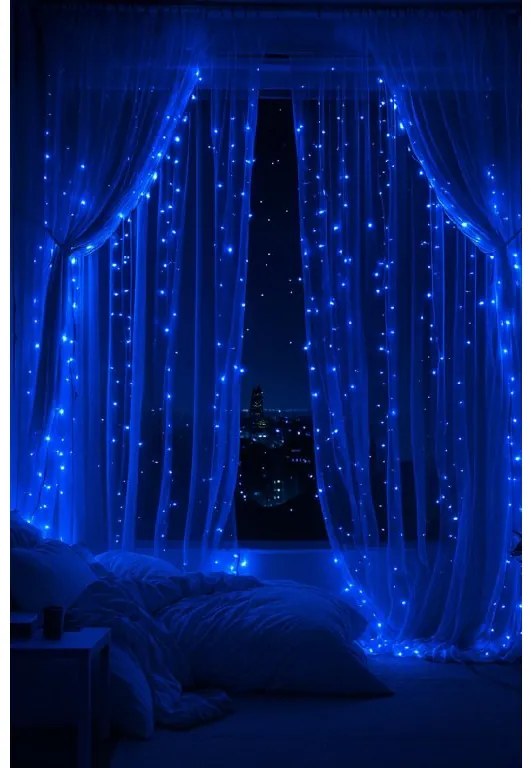 Vianočné svetielka vnútorné modré 200 LED