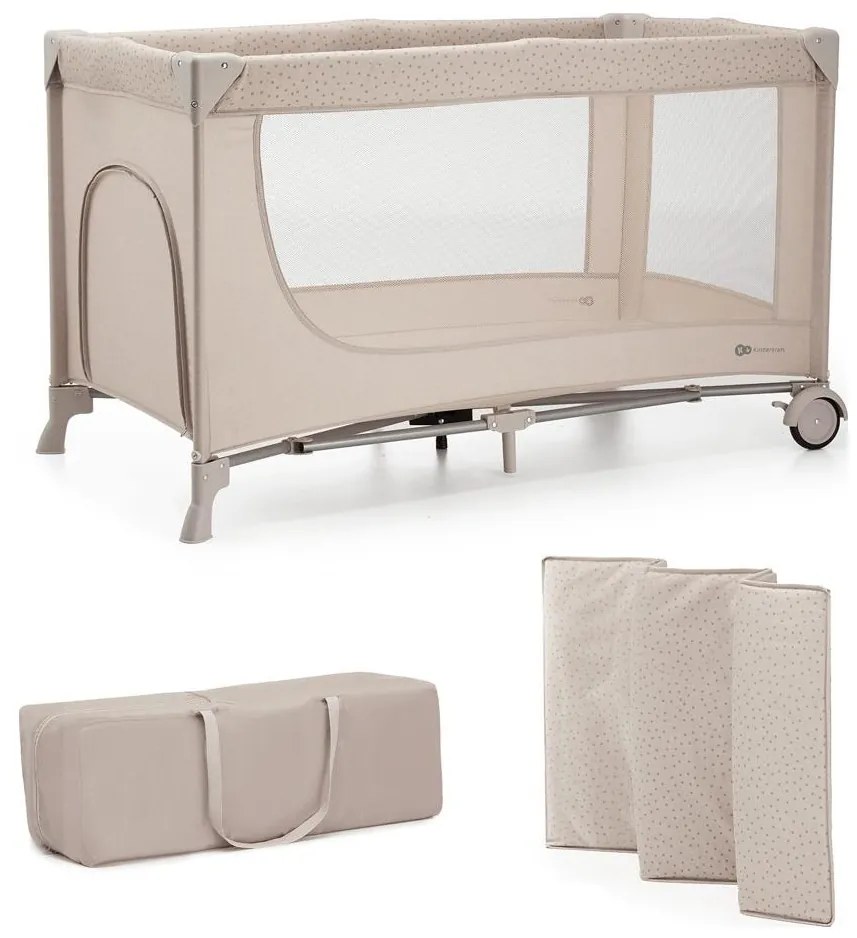 KINDERKRAFT - Cestovná postieľka JOY 2 béžová