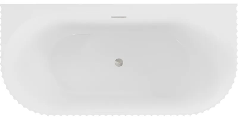 Mexen Sella, voľne stojaca vaňa ku stene, drážkovaná, 170 x 80 cm, biela lesklá, brúsená oceľ, 52711708000-97