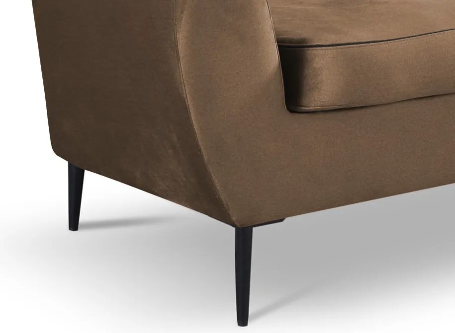 Trojmiestna pohovka Olivio, svele hnedá  zamatová látka