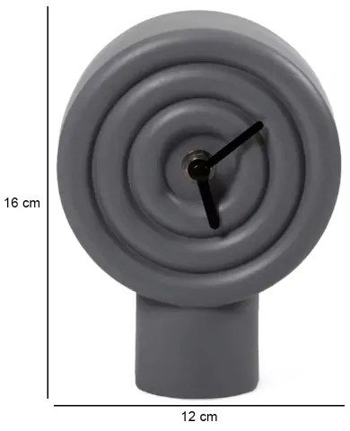 Stolové keramické hodiny 16 cm 1xAA sivé