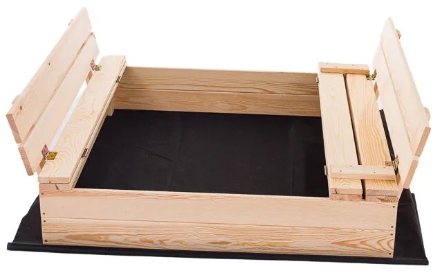 Drevené pieskovisko s lavičkami 150 cm