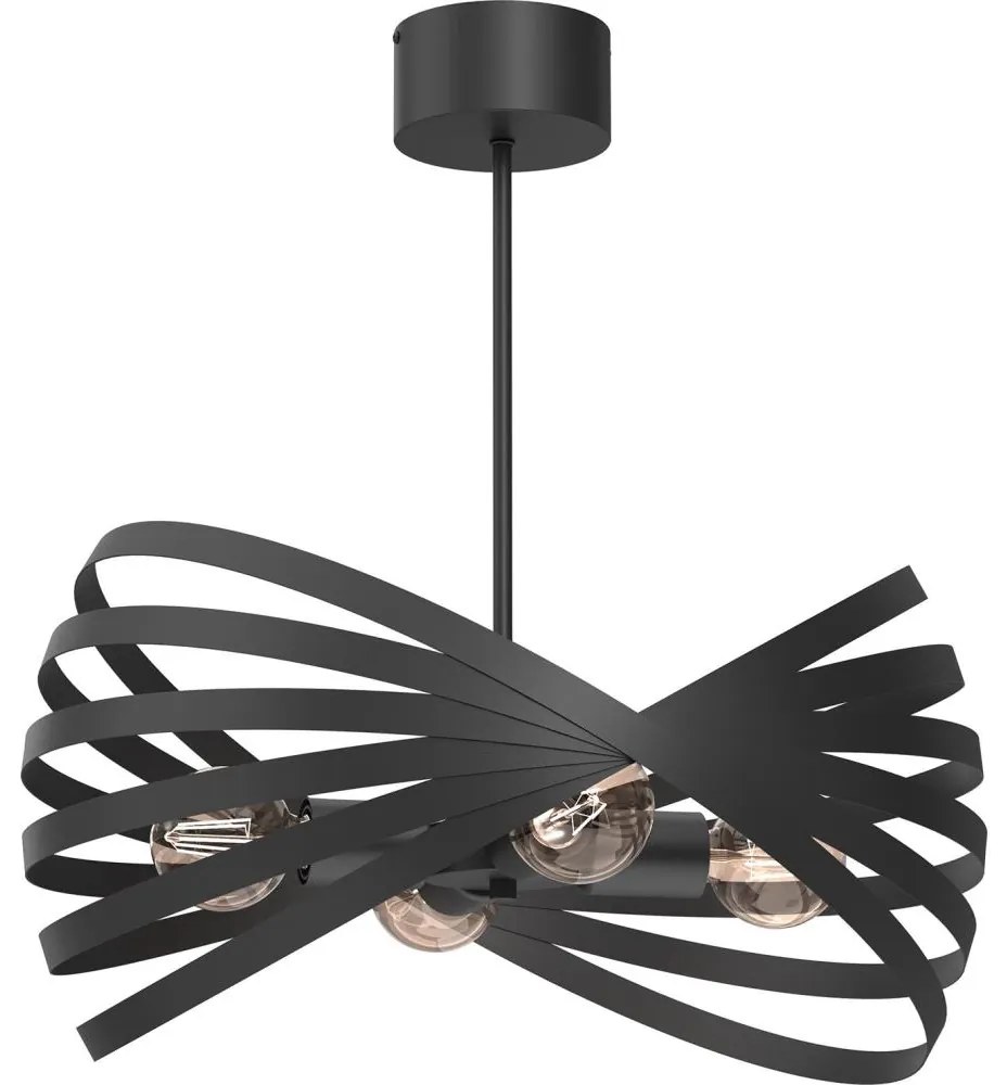 Luster na tyči SPARKLE 4xE27/15W/230V čierna