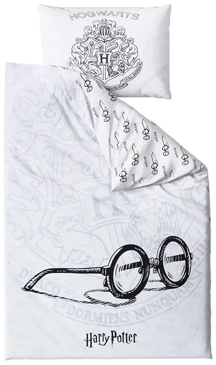 Svietiace obliečky HARRY POTTER VISION biele Rozmer obliečok: 70 x 90 cm | 140 x 200 cm