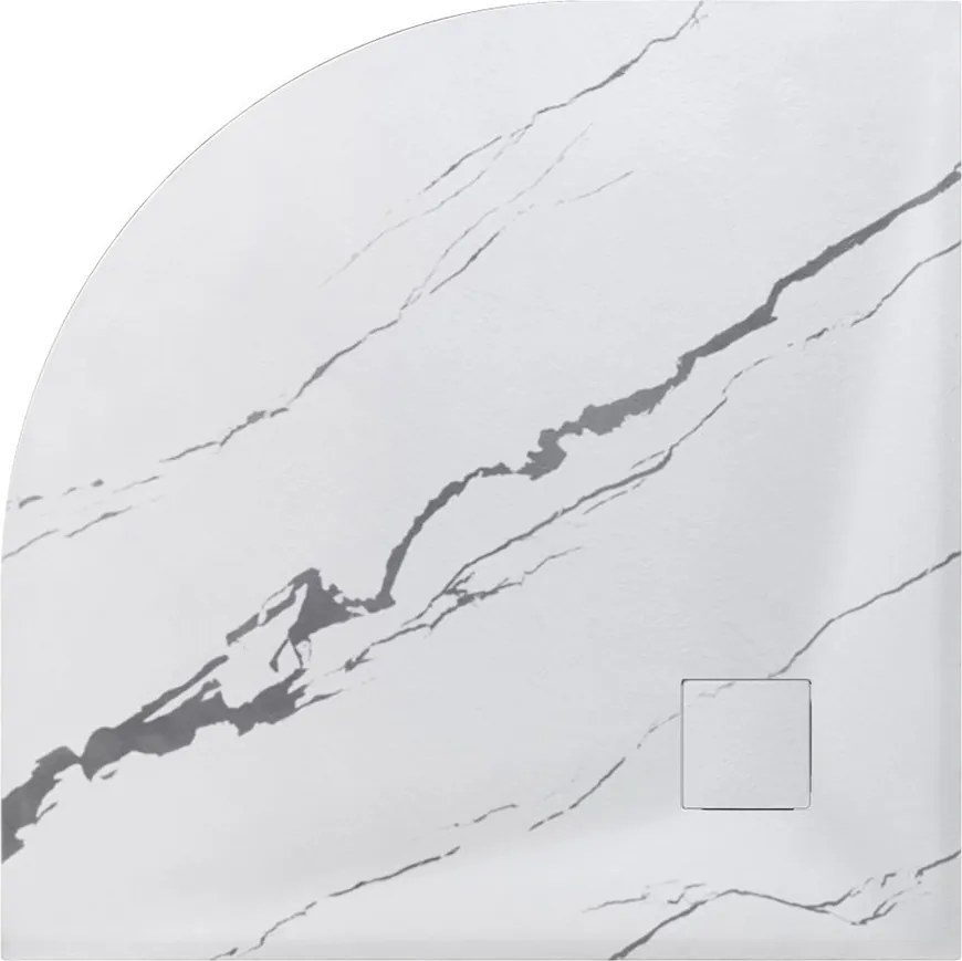 Besco Štvrťkruhová sprchová vanička z SMC kompozitu VEXO MARBLE HR 90x90 BESCO-Rozmery: 90x90