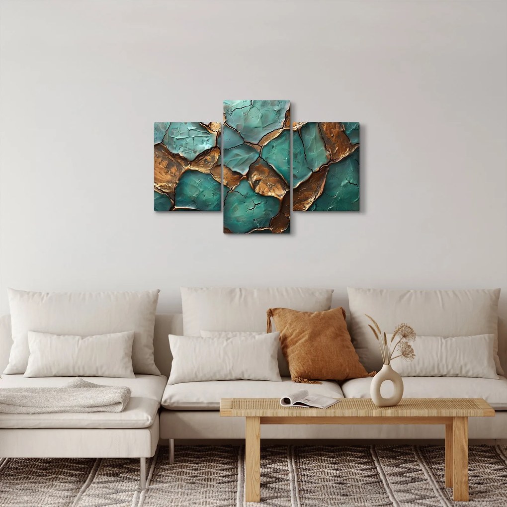 Obraz - Zeleno-zlatá maľba (90x60 cm)