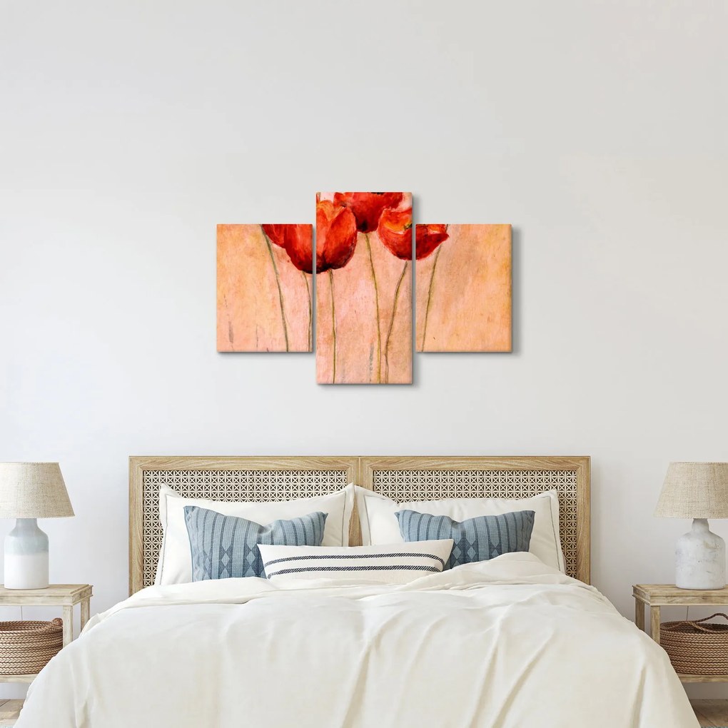 Obraz - Červené tulipány (90x60 cm)