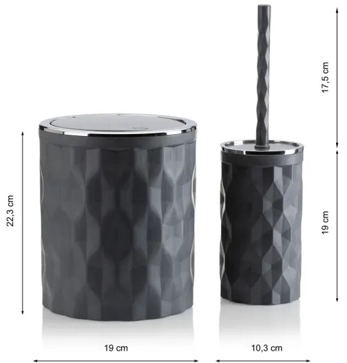 Kúpeľňový set REINA 5 ks antracit/chróm